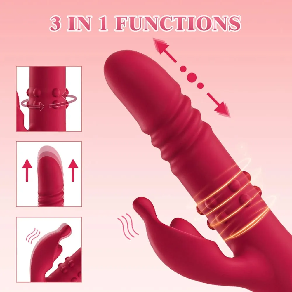 Teleskopik Tavşan Vibratör Dönen Masaj Vajinal Klitoris Titreşim Stimülatörü G-spot Orgazm Masturbator Yetişkin Çift Oyuncakları — image 3