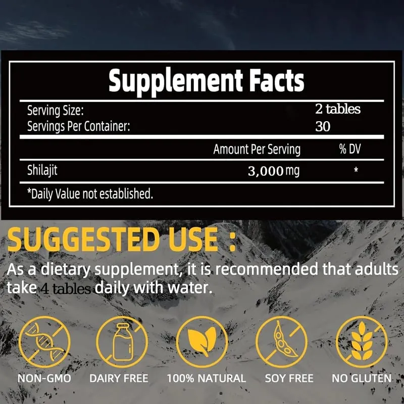 Male Enhancing Supplement With Shilajit Tablets Support for Sperm Quality Natural Muscle Builder Enlargement Pills Stamina Man — image 2
