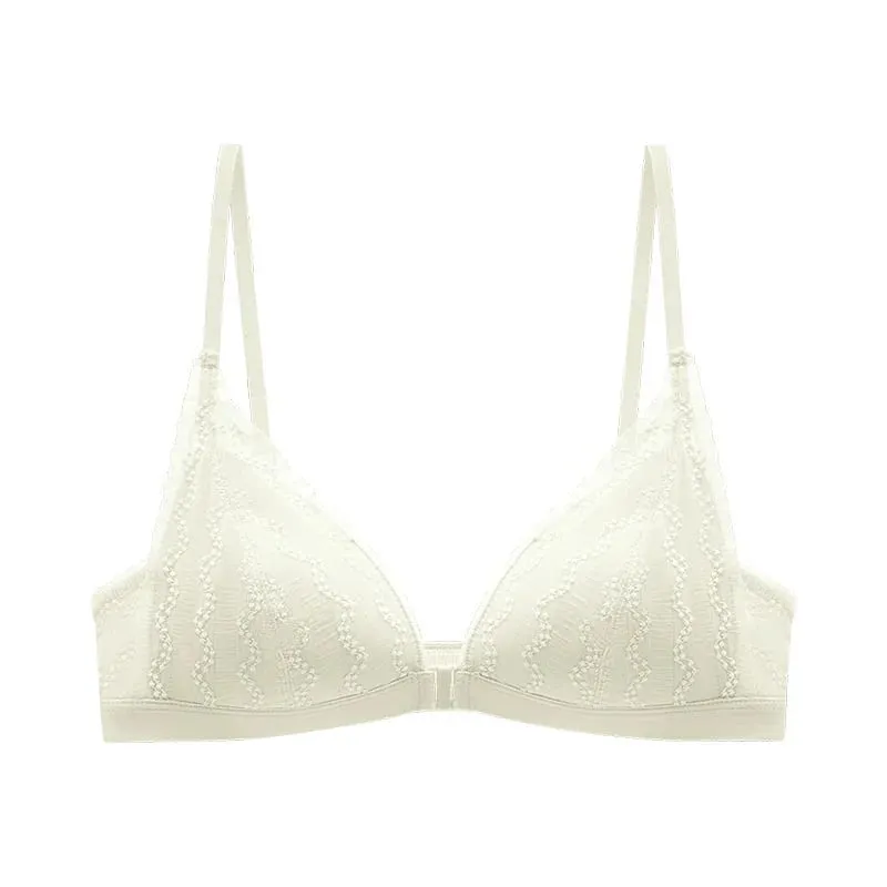 Push Up BH för små bröst - Fram Stäng Spets Bralette Trådlös Demi Triangel Cup Sexiga underkläder Tunna Demi Cup Small Chest
