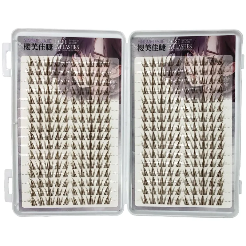 Slunečnicově hnědé umělé řasy 11-13 mm Smíšené prodloužení řas pro panenky Natural Wispy Soft Comic Eye Lashes Makeup Tool — image 8