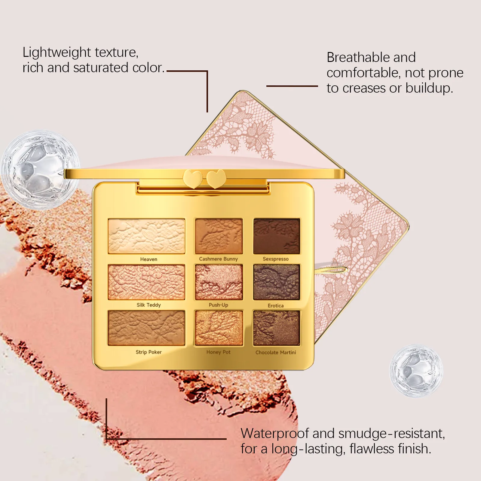 Paleta de sombra de ojos de 9 colores, portátil, multifuncional, brillo, sombra de ojos, paleta brillante, resaltador en polvo, Kit de belleza, 12g — image 5