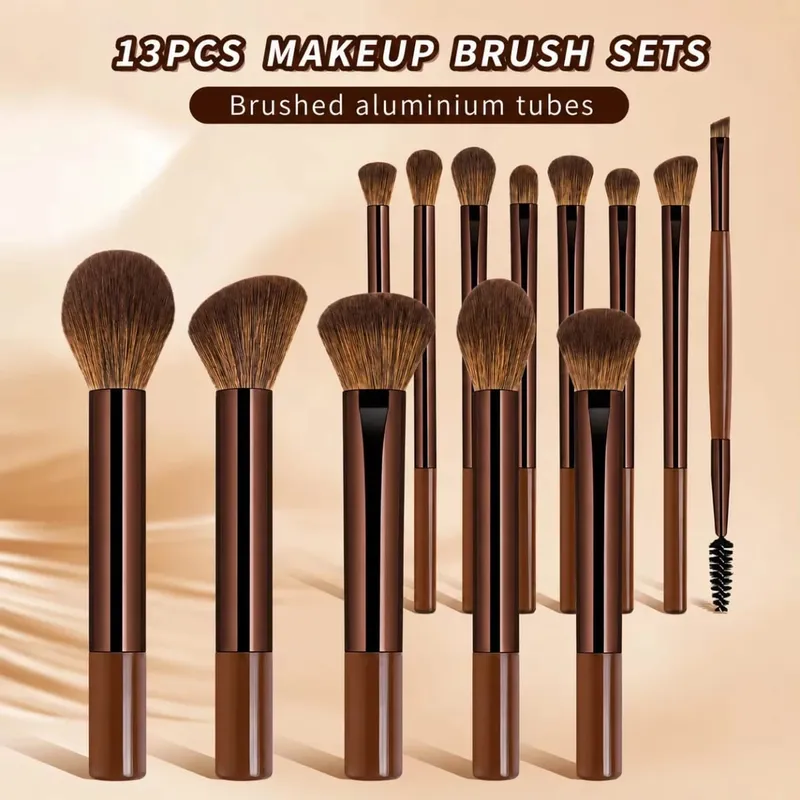 Børstesæt indeholder 14 stk makeup børster + 1 stk makeup taske + 2 stk makeup svampe indeholdende foundation børste Blush børste — image 6
