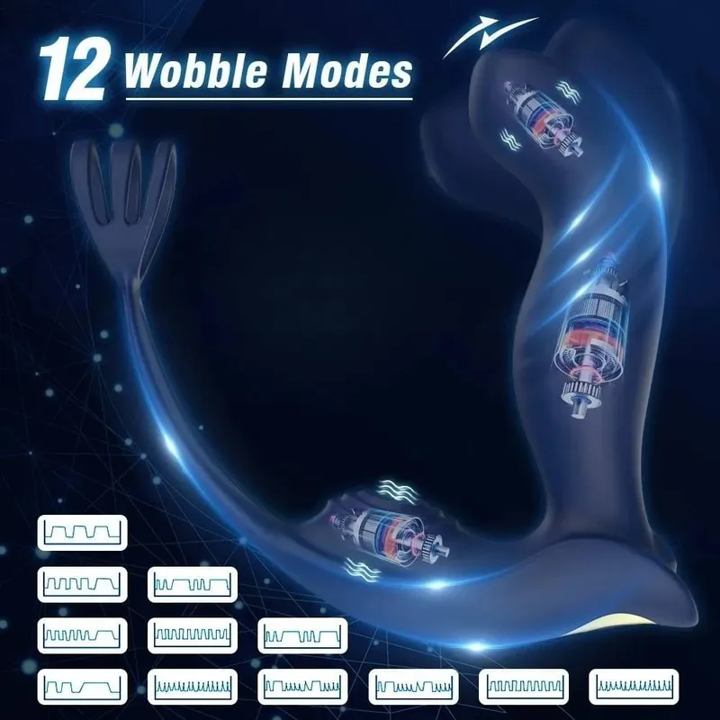 Anal Vibrator Bucking Prostata Massager Med Penis Ring Fjernbetjening Vibrerende Butt Plug Cockring Anus Sexlegetøj For Mænd Par