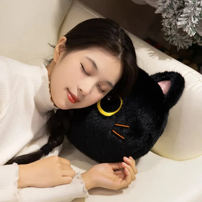 Originelles Plüschtier, schwarze Katze, offizielles großes Puppen-Wurfkissen, Plüschtier, süßes und bezauberndes Sofakissen, Büro-Wurfkissen — image 5