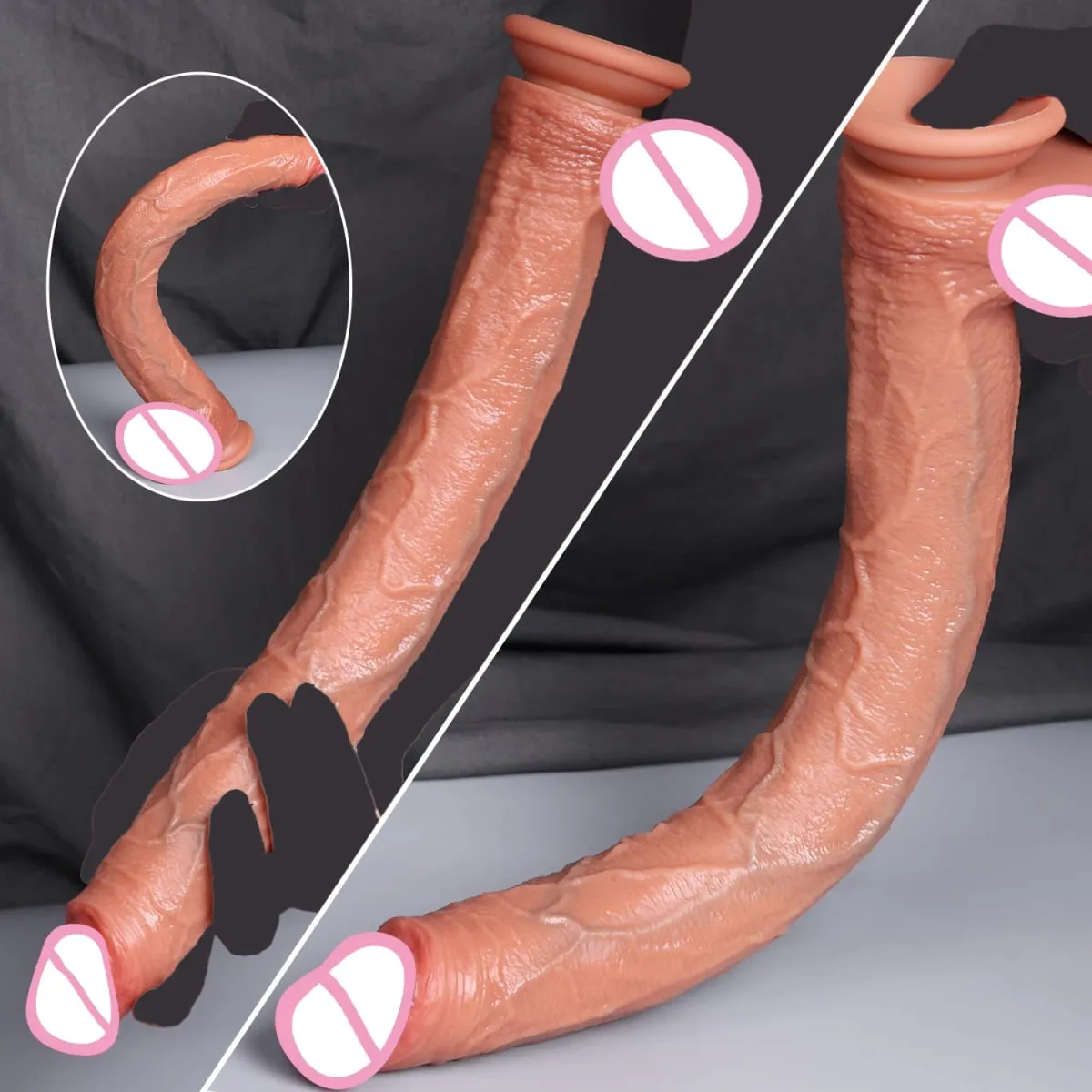 40cm longo vibrador realista forma de cobra única camada silicone pênis grande macio brinquedo sexo anal ventosa pau para mulher g-ponto orgas — image 6