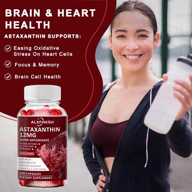 Astaxanthin Capsules For Relieve Eye Fatigue Support Skin Brain Heart Health Improve Concentration and Memory And Delay Aging — image 6