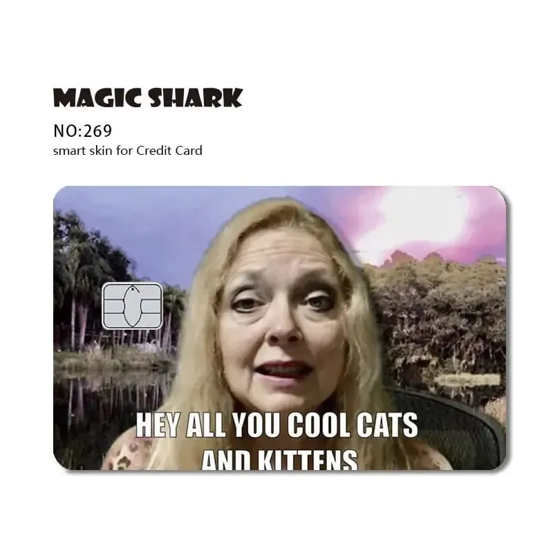 Magic Shark Dog Meme Hunter Snake Stonks 3M 무광택 PVC 전면 스티커 필름 커버 스킨 은행 직불 신용 카드 — image 23