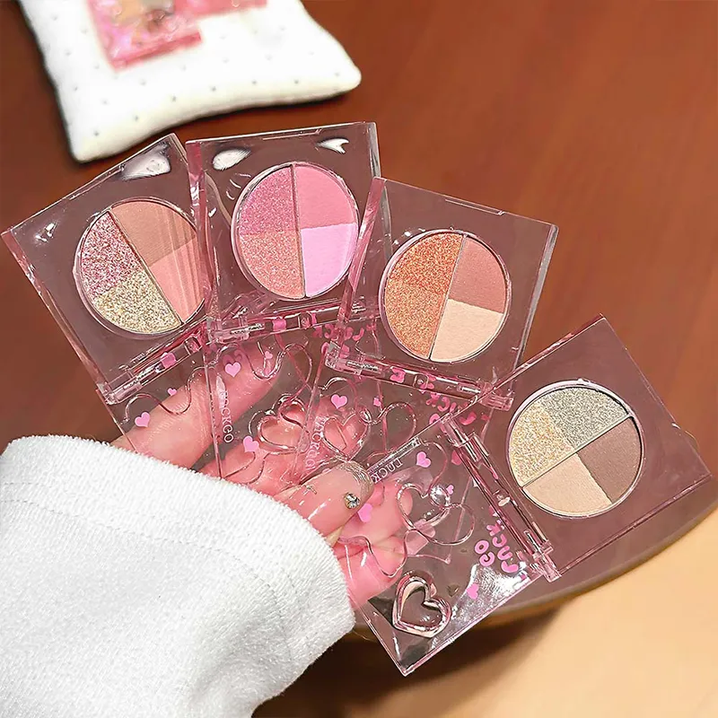 Mini 4 สีอายแชโดว์ Palette Natural Brightening Matte & Shimmer โกหก Silkworm Eye Shadow Lavender เครื่องสำอางแต่งหน้าเกาหลี — image 4