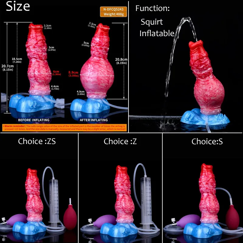 Silikon Şişme Boşalma Düğüm Yapay Penis Ayarlanabilir Çevresi Fışkırtma Fantezi At Penis Yetişkin Seks Oyuncakları Anal Dilatör — image 12