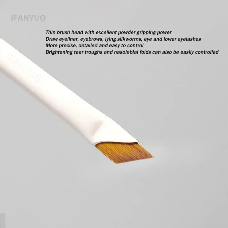 1/10PCSใบมีดอายไลเนอร์แปรงแปรงแบบพกพาแบนUltra Thin Fine Eye Liner Brow Contourสีขาวแปรงแต่งหน้าเครื่องมือแต่งหน้า — image 5