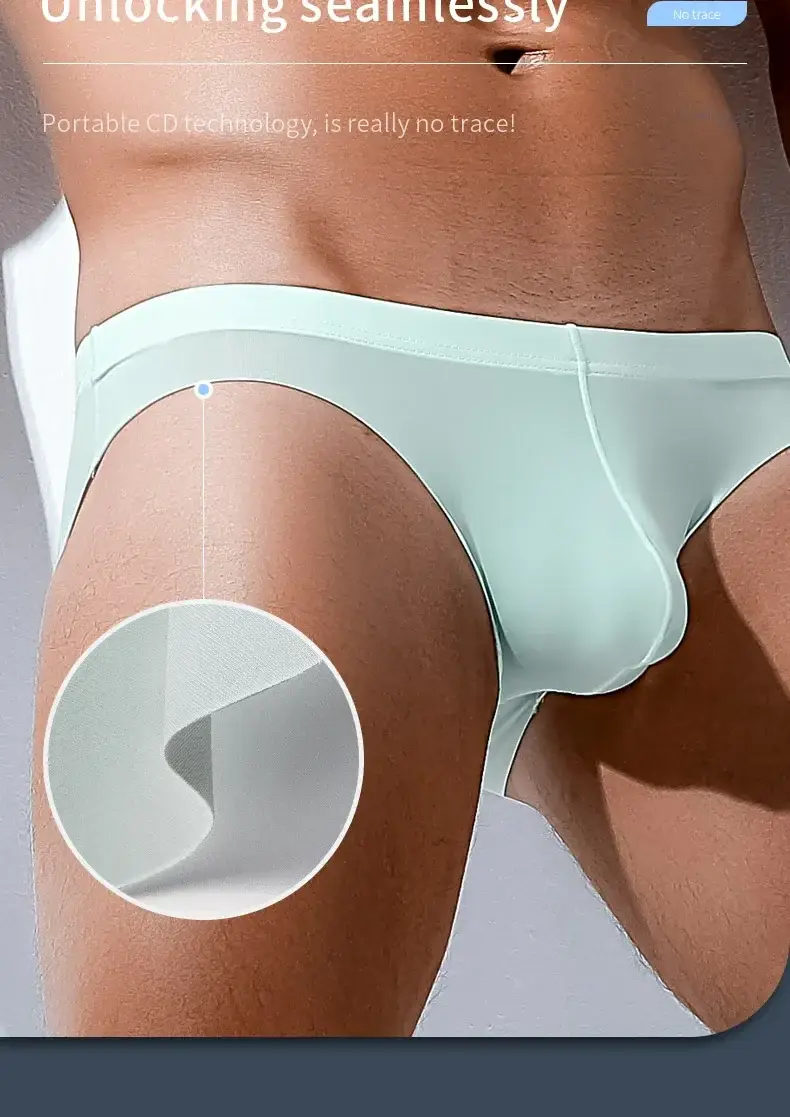 1 Uds. Ropa interior de seda helada de cintura baja para hombre, pantalones triangulares con encanto de verano, ropa interior cómoda y transpirable para hombre — image 6