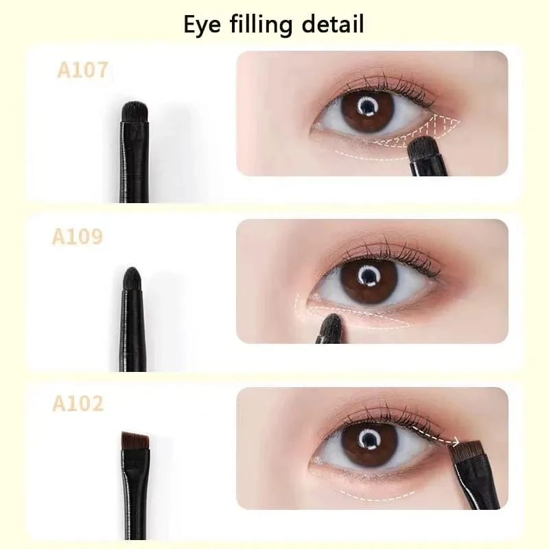 6 pezzi pennelli per trucco occhi set professionale morbido ombretto eyeliner pennello per sopracciglia per donne principianti strumenti cosmetici per il contorno — image 6