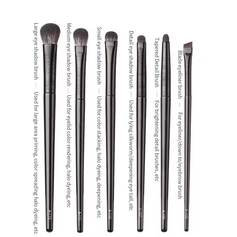 6PC Eyes Makeup Brushes Set Professional Soft Contouring Eyeshadow Eyeliner Eyebrow Brush Women Facial Beauty Cosmetic Tool C511 — image 1