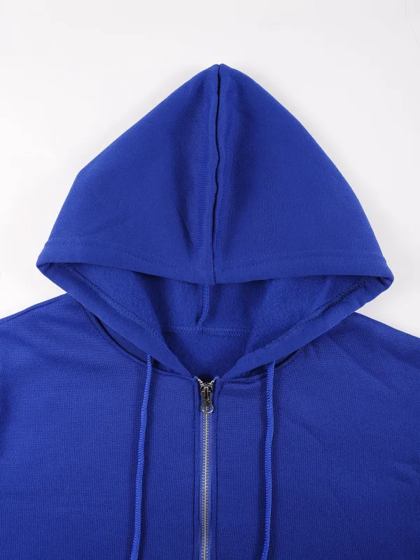 Customized Pattern Logo Diy Men Zipper Hoody Loose Pocket Long Sleeve Fashion Fleece Hoodies Retro Unisex Autumn Clothing — image 3