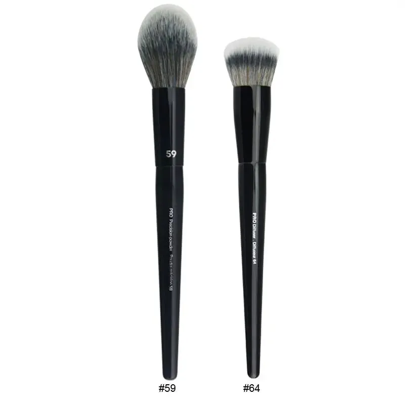 2pcs/set Pro Black Makeup Brushes Synthetic hair Powder Eye Shadow Smudge Highlight Foundation Airbrush Diffuser Make Up Brush — image 14
