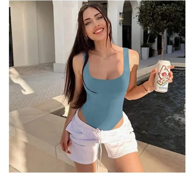 ฤดูร้อนเซ็กซี่ bodycon ผู้หญิง bodysuits หญิงถัก Slim Casual bodysuit Chic Lady Club Playsuits สั้น Femme — image 22