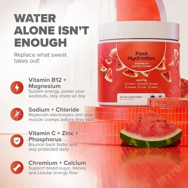 Bổ sung chất điện giải Hương dưa hấu Hỗn hợp hydrat hóa không đường với Natri Kali Magiê Canxi Bình du lịch — image 3