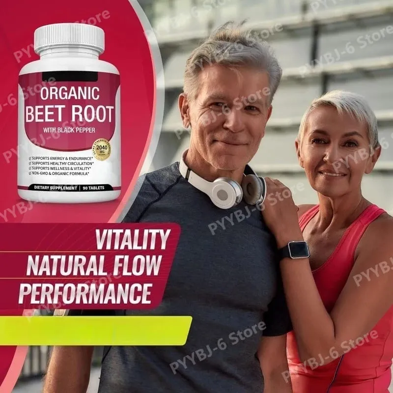 Radice di barbabietola biologica con pepe nero Potenziamento energetico naturale Supporto immunitario Integratore antiossidante Non OGM Senza glutine 90 compresse