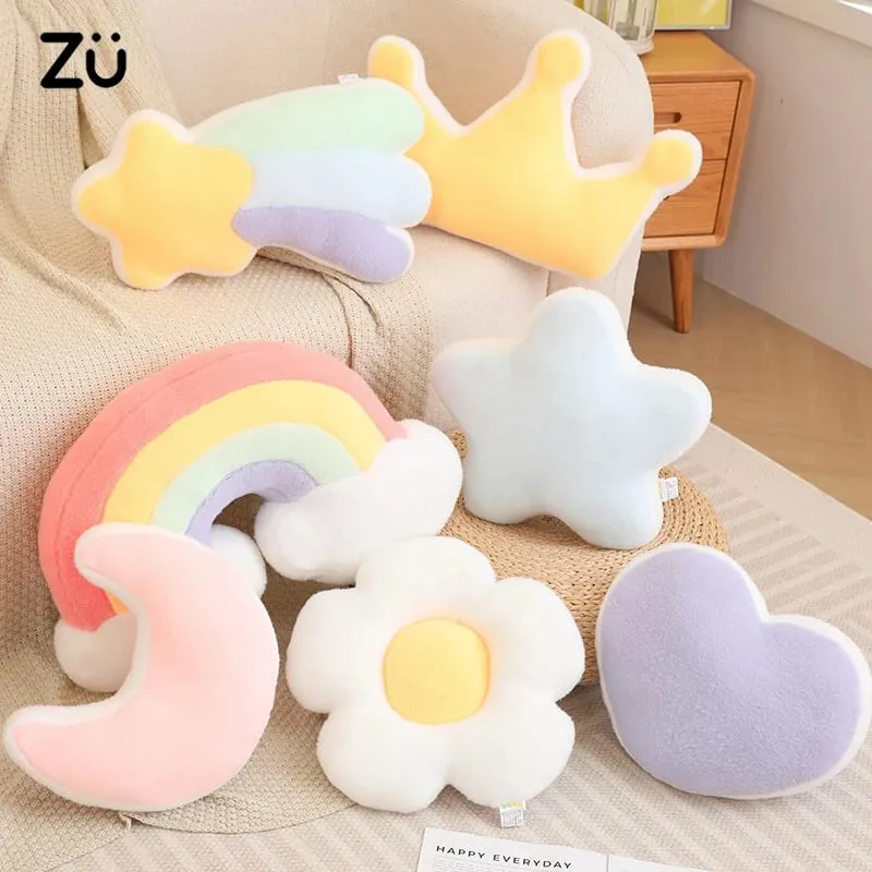 Rainbow Wish Star Moon หมอน Plush มงกุฎสีสัน Cloud Soft ของเล่นหมอนโซฟาหน้าแรกตกแต่งโยนหมอน — image 2