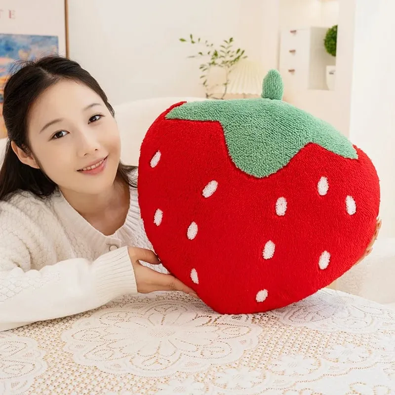 Bantal Stroberi Boneka Lembut Mainan Mewah Sofa Stroberi Sweety Bantal Peluk untuk Bantal Rumah Hadiah Ulang Tahun Tema Buah — image 9
