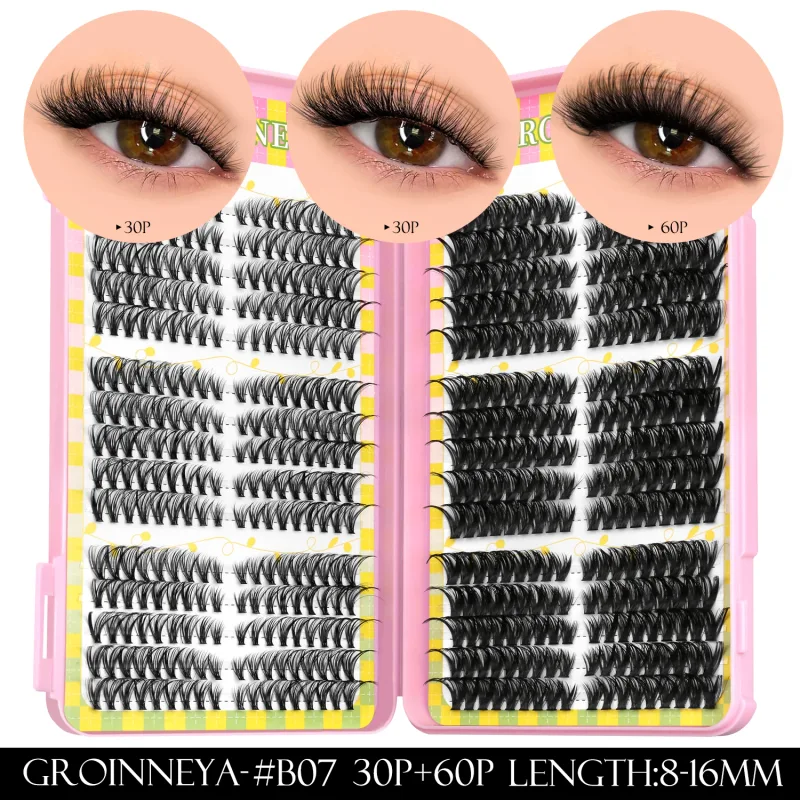 Cluster di ciglia 540 pz 60D + 100D Estensioni delle ciglia 2 stili Misti Lash Book Fluffy Cat Eye Ciglia Ciglia finte Trucco — image 13