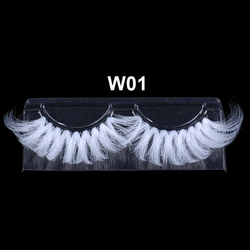 Super Long 5D White False Eyelashes 25mm High Volume Fluffy Fake Eye Lashes Wholesale Supplier For Halloween Cosplay — image 6