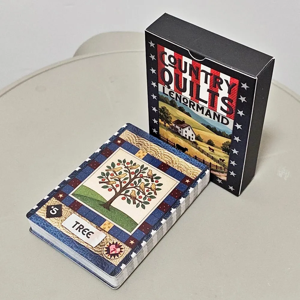 Kuilt Desa Lenormand Dek 9*6sm Dek Ramalan Seni Rakyat 36 Kad dengan Corak Kuilt Desa pada Stok Kad Timbul Dwi-Timbul — image 2