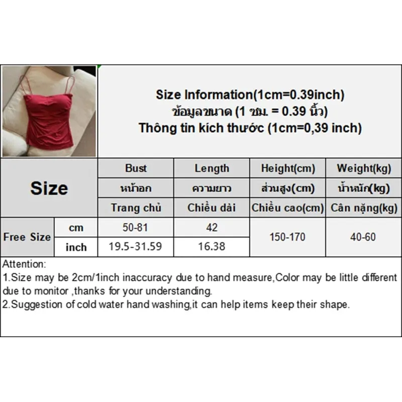 ใหม่-เซ็กซี่จีบถัง Camisole ผู้หญิงฤดูร้อนสปาเก็ตตี้เสื้อแขนกุด — image 7