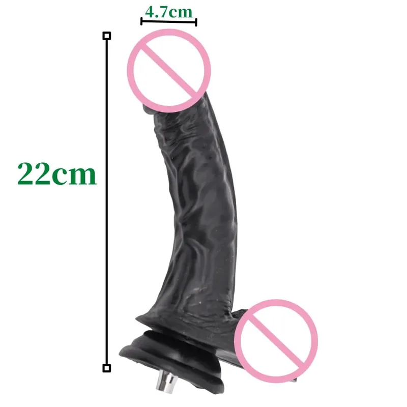 Machine sexuelle gros godes noirs connecteur rapide masturbation vibrateur godes réalistes pour femmes accessoires jouet sexuel pour adultes — image 8