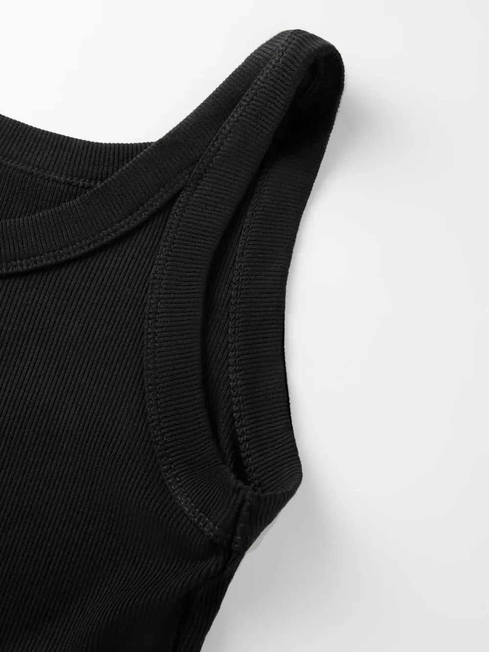 Y2K Canotte in cotone a costine Canotte da donna estive Slim O-Collo senza maniche Basic Gilet morbido e traspirante Canottiera sportiva da jogging quotidiana — image 5