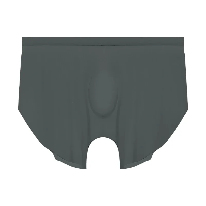 Men's ice silk seamless underwear 3D punching boxers summer thin underpants boys extended sports shorts