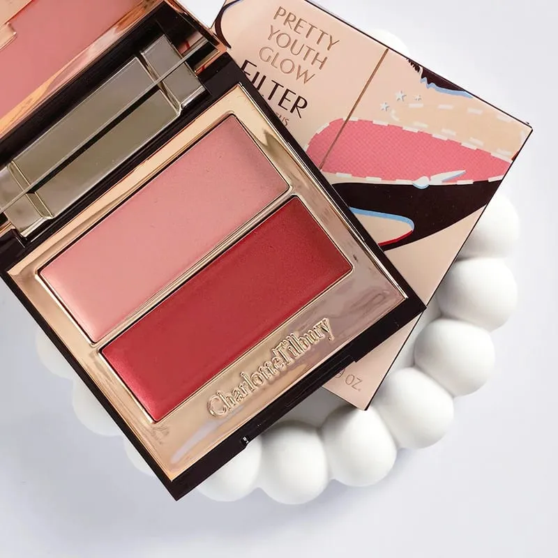 Charlotte Tilbury PILLOW TALK Series Soft Heart Double Color Powder Blusher Color Plate Hot Color Code First Love Sex on Fire — image 28