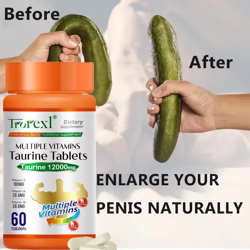 Organic Taurine Pills - 60 Tablets 100% Pure Non-GMo Supports Reproductive Health Natural Energizer — image 2