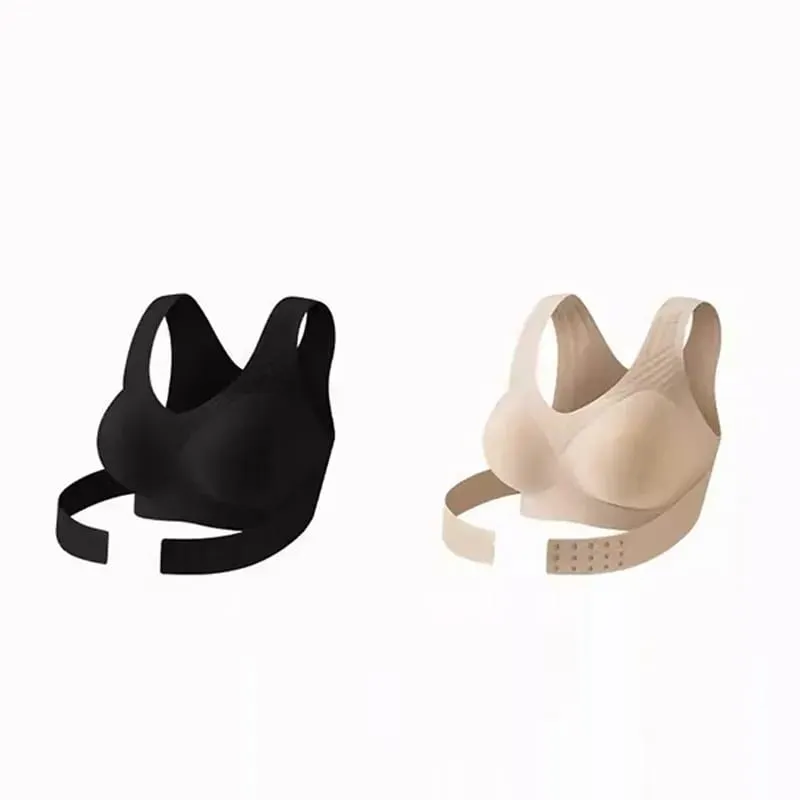 Női elöl záródó keresztben, hátul vezeték nélküli, testtartást biztosító melltartók Varrat nélküli, teljes fedőtámla Push Up Bralettes testtartásjavító melltartók