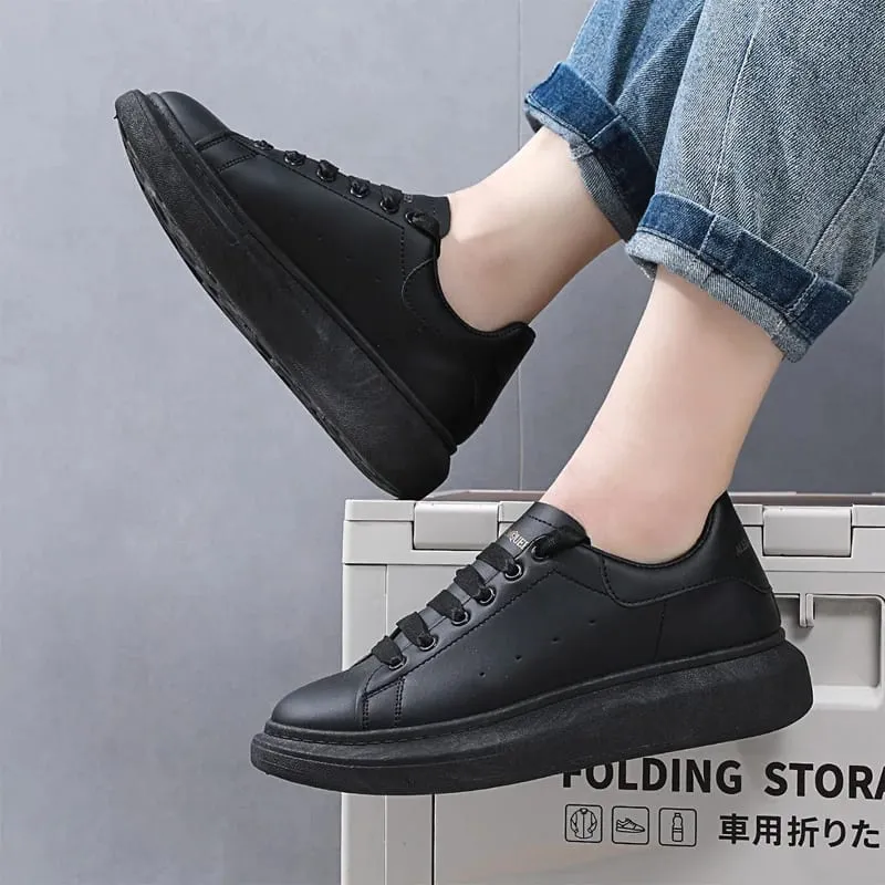 Weiß Vulkanisierte Turnschuhe männer Wohnungen Bequeme Schuhe Schnüren Zapatillas Hombre Frauen Casual Turnschuhe Plus Größe 35-45 — image 5