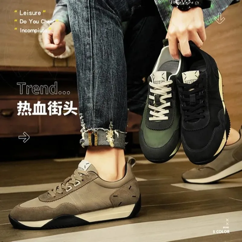 British Men's Spring/Autumn Chunky Sneakers High-Quality Breathable Canvas Casual Shoes Designer Comfy for Outdoor Walking Shoes — image 7