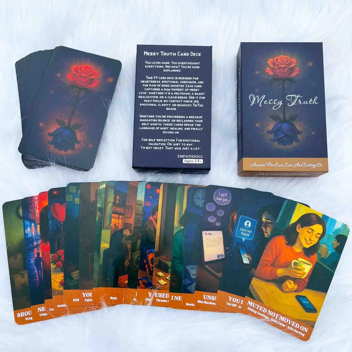 Messy Truth Card 54 Deck 13x8 cm Tarot-Wahrsagespiel für Kinder ab 14 Jahren Entdecken Sie Ihren Weg zur Bewältigung von Herausforderungen in Kartenspielen — image 1