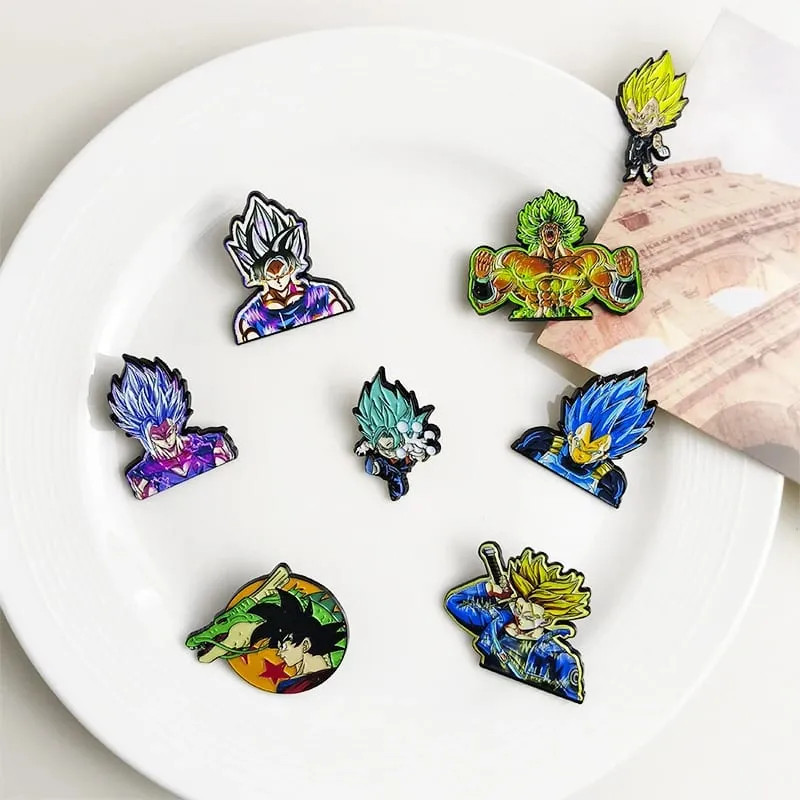 Dragon Ball Manga Pin Anime Anstecknadeln Rucksäcke Niedliche Dinge Vegeta Goku Broschen Abzeichen auf Rucksack Brosche für Kleidung Schmuck — image 1