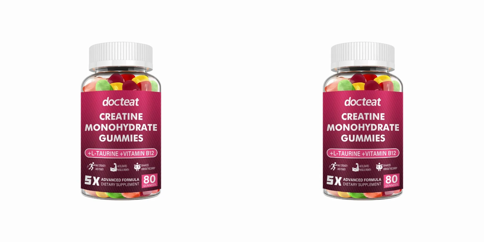 Creatine Monohydrate Gummies 80 นับพร้อมทอรีนวิตามินบี 12 อาหารเสริมโภชนาการการกีฬาแบบเคี้ยวสำหรับกล้ามเนื้อและพลังงาน — image 8