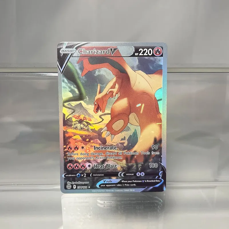 Charizard PTCG Single Collection Card 1. vydání 1996 Vmax Ex Rare Rainbow Card PKM Proxy karty Hračky Dárky — image 12