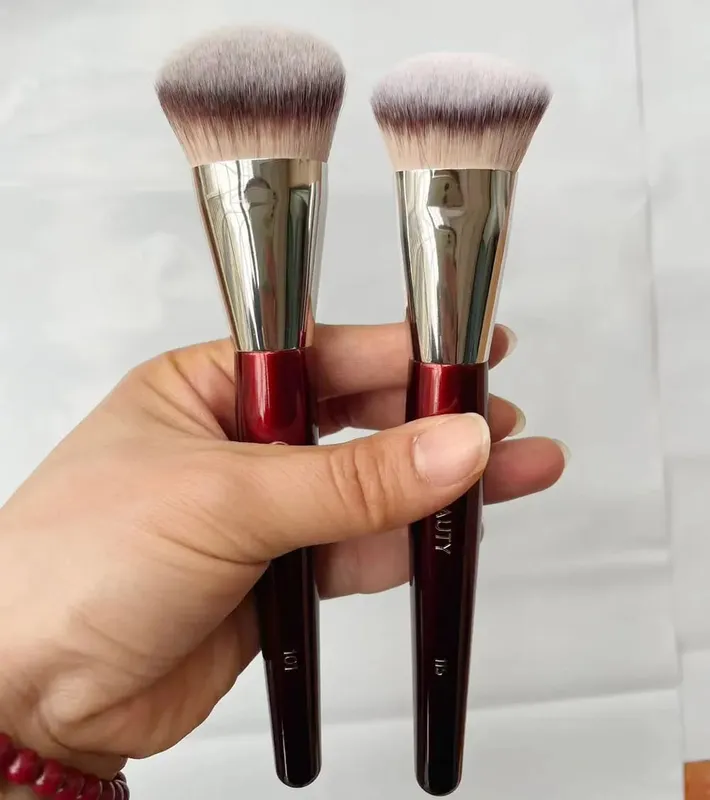 1 unidad 101 brochas de maquillaje para base contorneada, corrector y Base líquida en ángulo, brochas de maquillaje con mango de madera roja, herramientas cosméticas 506 — image 21