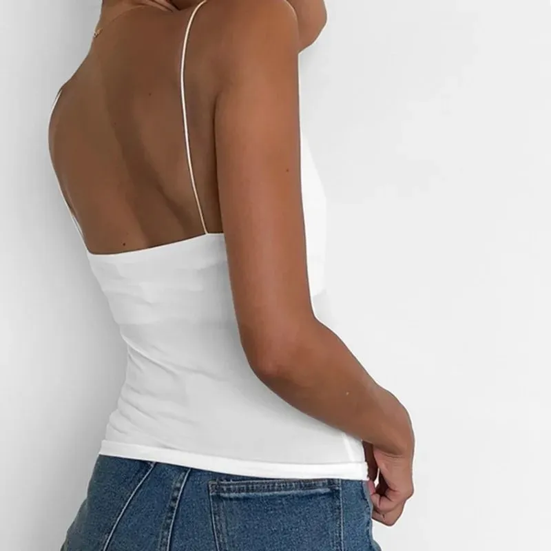 Summer Sexy Women Thin Wild Solid Camis Vest Tank Tops Female Strap Basic Tops Slim Sleeveless Camisole — image 5