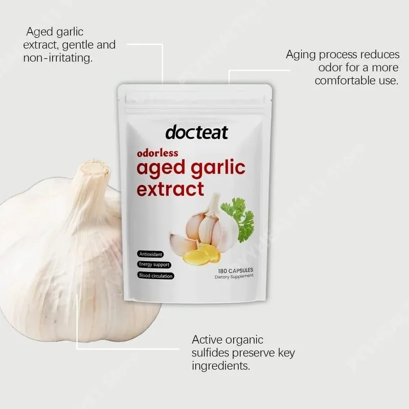 Odorless Garlic Oil Capsules 2 Years Aged Garlic Extract Softgels Supports Immune Heart Health Boosts Energy & Antioxidant Power — image 5
