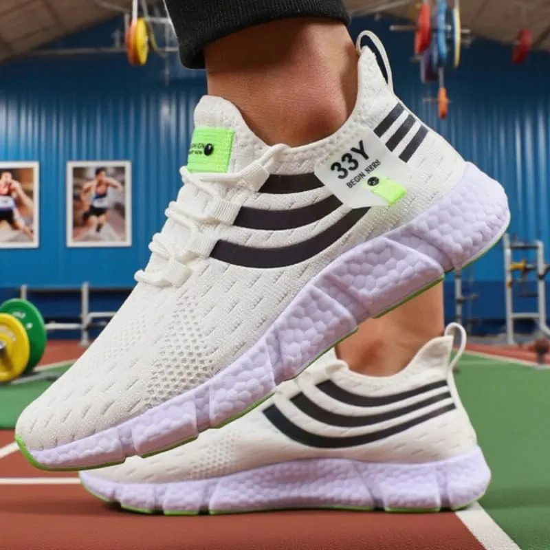 Tênis de malha masculino leve confortável macio respirável tênis de corrida atlético tenis multi colorido sapatos de caminhada — image 1