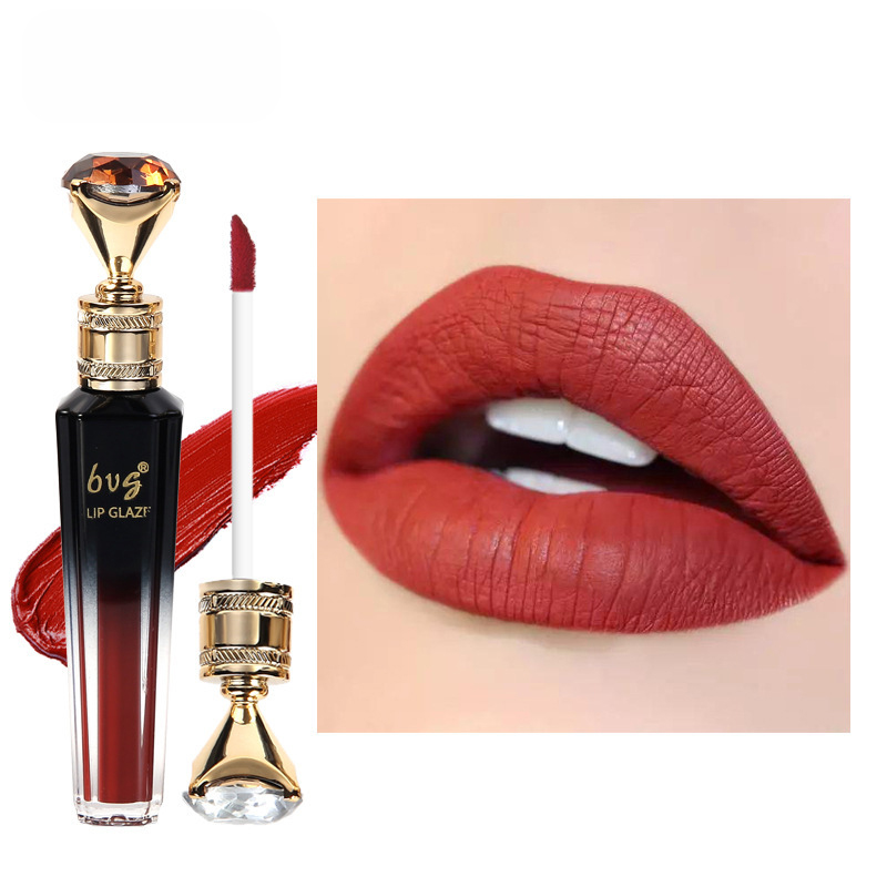 Lip Gloss Holdbar Fugtgivende Vandtæt Ikke-fadende Non-stick Cup Farve Holdbar Velvet Mat Lip Gloss Kosmetik til kvinder — image 6