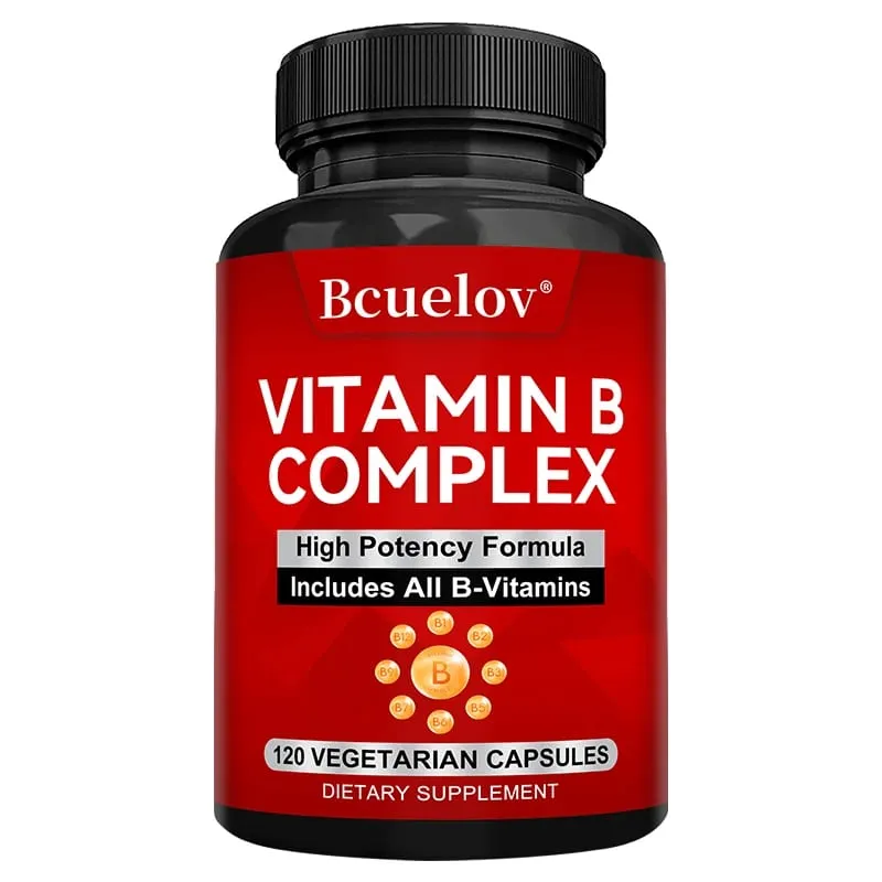 B Complex Vitamins - All B Vitamins Including B12 B1 B2 B3 B5 B6 B7 B9 Folic Acid - Support Healthy Energy Metabolism