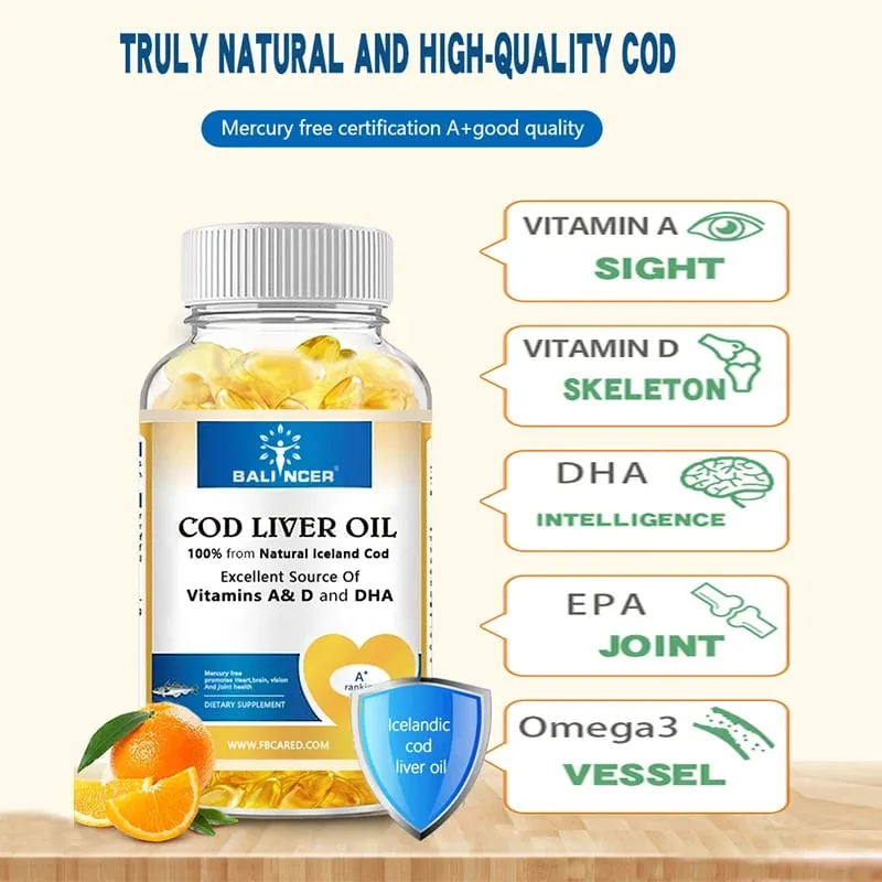Kapsul Minyak Hati Ikan Kod Kaya dengan Vitamin A D dan DHA Membantu Mengekalkan Kulit Sihat Otak dan Tulang Yang Kuat serta Meningkatkan Daya Ingatan — image 5