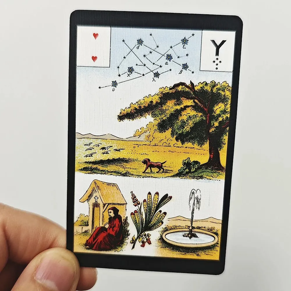 Grand Jeu De Mlle Lenormand 데크 9*6cm 350GSM 이중 양각 카드지 54 Pcs Lenormand Oracle 카드에 인쇄됨 — image 3