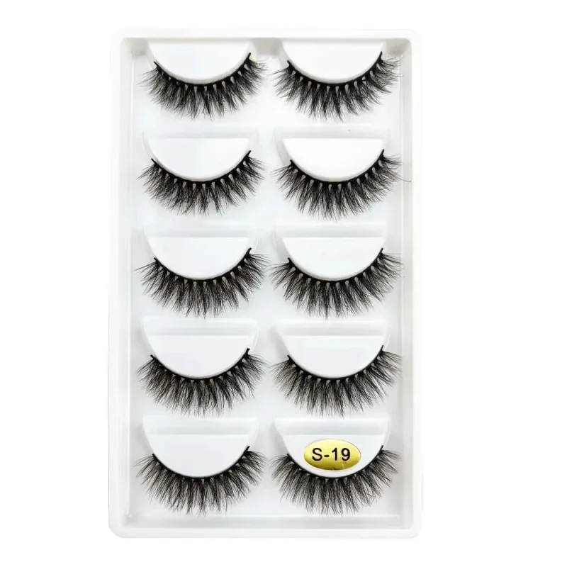 5 paires S03 aspect naturel 3D vison faux cils outils de maquillage Style moelleux eau vison fourrure faux cils pour le maquillage des yeux — image 16