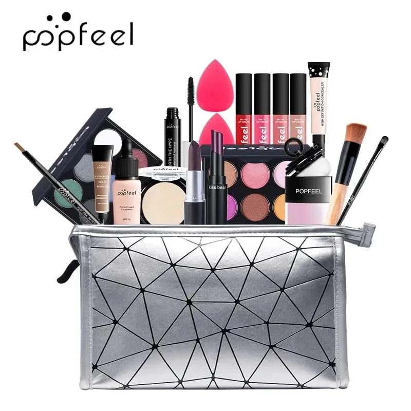 Kit de maquiagem profissional para meninas, sombra, creme, corretivo, blush, brilho labial, batom, pincel de maquiagem feminino, conjunto de maquiagem — image 3